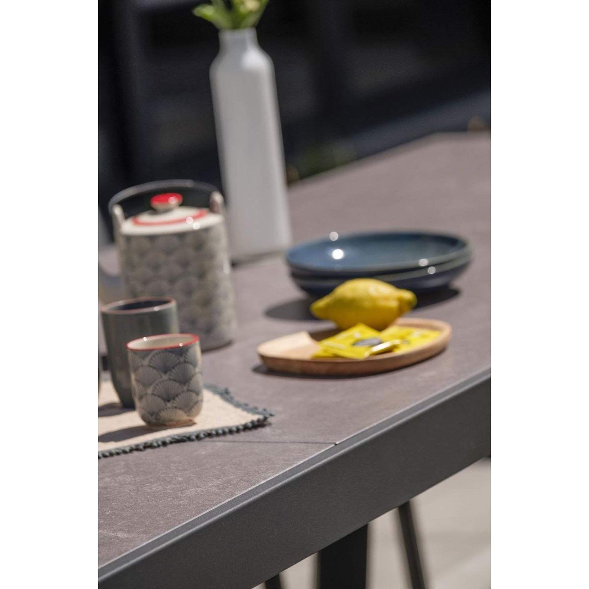Voir la diapositive 4 : DCB GARDEN Ensemble Table de Jardin en Céramique & 8 Chaises  Stockholm  200-300cm Gris Anthracite
