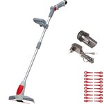 Ikra Coupe bordure à batterie 12V Lithium 2,5Ah - Chargeur 12V - 20 Couteaux en nylon Inclus IKRA