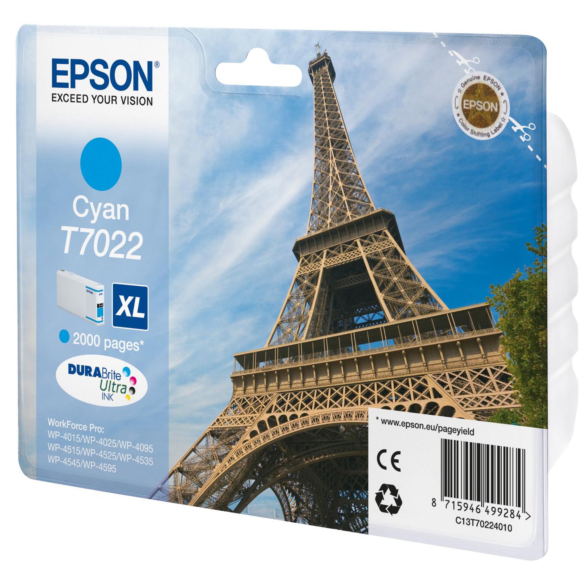 Voir la diapositive 3 : Epson Epson Eiffel Tower Encre Cyan XL  Tour Eiffel  (2 000 p)