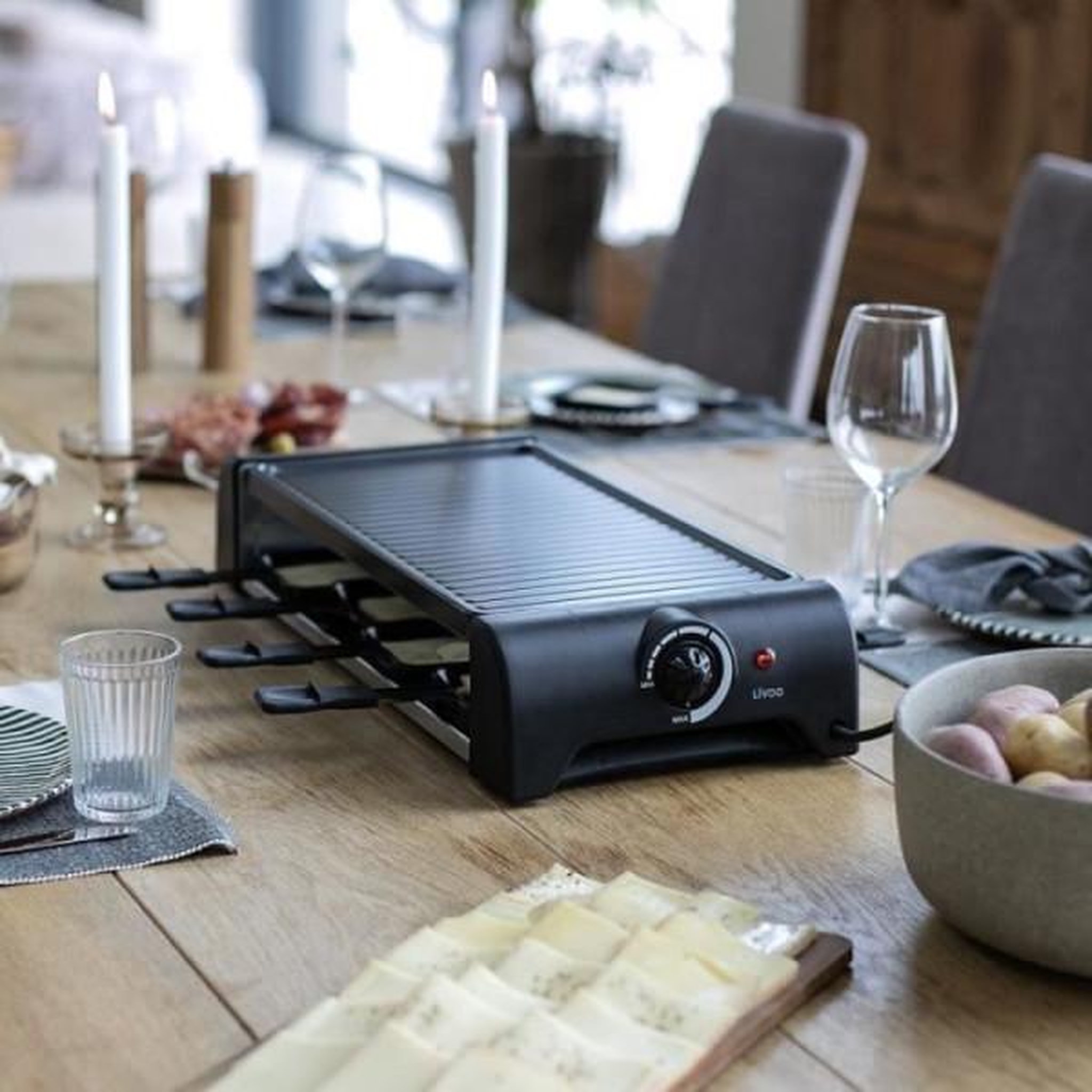 Voir la diapositive 6 : LIVOO Appareil à raclette 8 personnes 1300w - DOC312