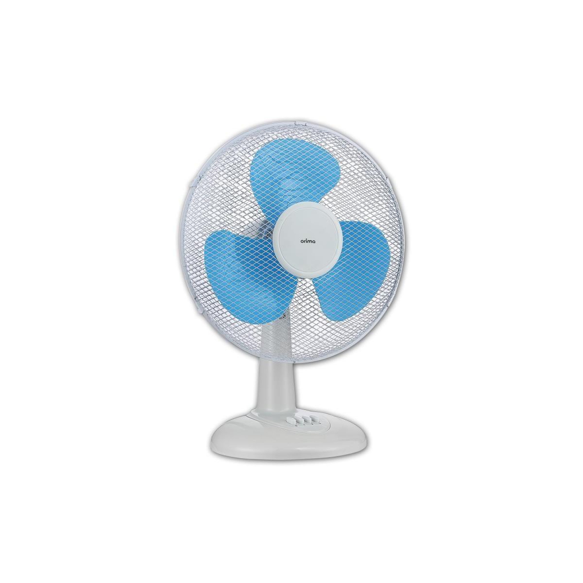 INTEC Ventilateur sur table 45w ø40cm oscillant brasseur d'air 3 vitesses design blanc & bleu