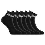 FREEGUN Lot de 6 paires de chaussettes quarter enfant modèle FRGN noir. Coloris disponibles : Noir