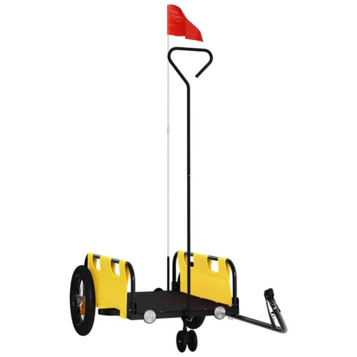 VIDAXL Remorque de vélo jaune tissu oxford et fer