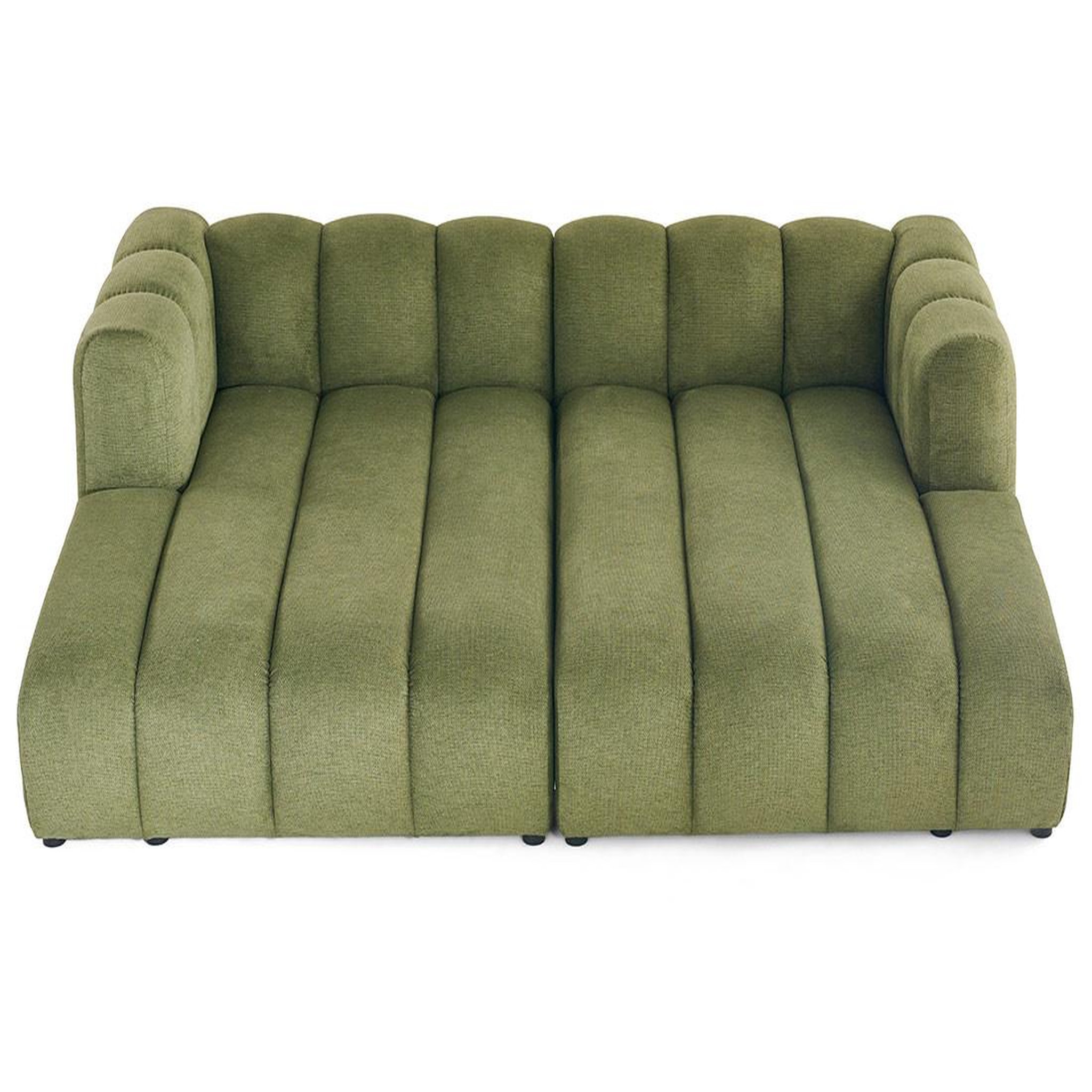 Voir la diapositive 4 : LISA DESIGN Debbie - canapé modulable droit 3 places avec double méridienne - assise profonde - en tissu texturé
