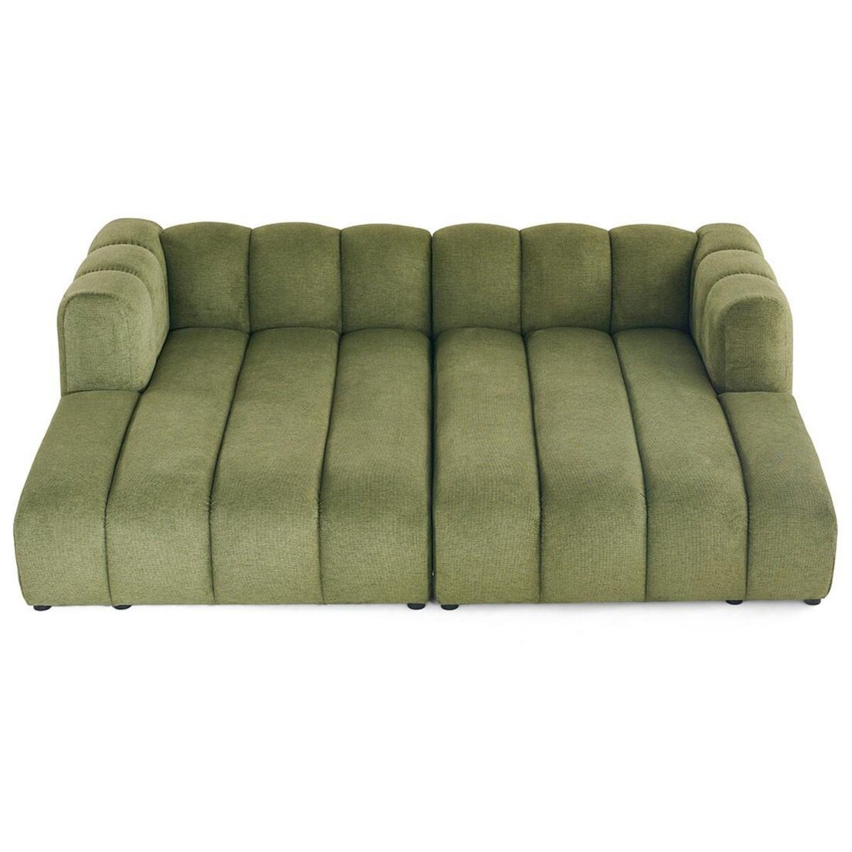 LISA DESIGN Debbie - canapé modulable droit 3 places avec double méridienne - assise profonde - en tissu texturé