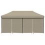 Voir la diapositive 3 : VIDAXL Tente de reception pliable escamotable 4 parois laterales taupe