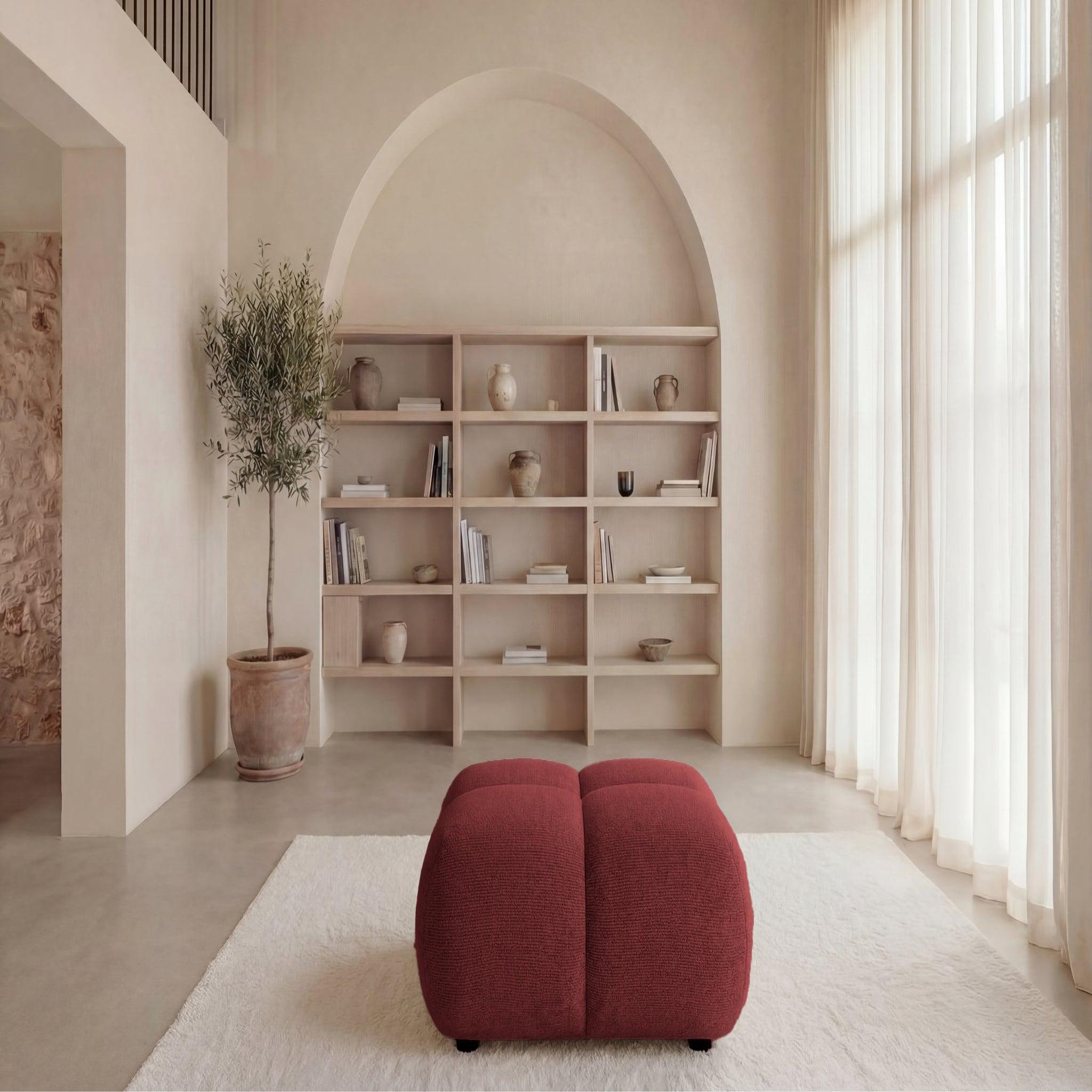 Voir la diapositive 3 : CASANOVA PARIS Constance - pouf en tissu chenille 72x72x43.5