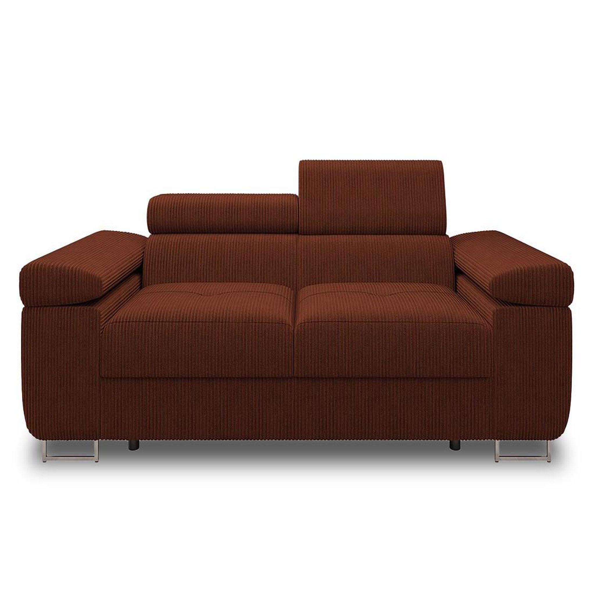 Voir la diapositive 2 : BEST MOBILIER Pablo - canapé droit 2 places avec têtières ajustables - en velours côtelé