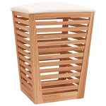 VIDAXL Tabouret de salle de bain 40,5x40,5x56 cm Bois massif de noyer