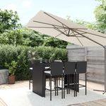 VIDAXL Ensemble de bar de jardin 7 pcs avec coussins noir poly rotin