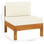 Voir la diapositive 6 : VIDAXL Canape central avec coussins blanc creme Bois d'acacia solide