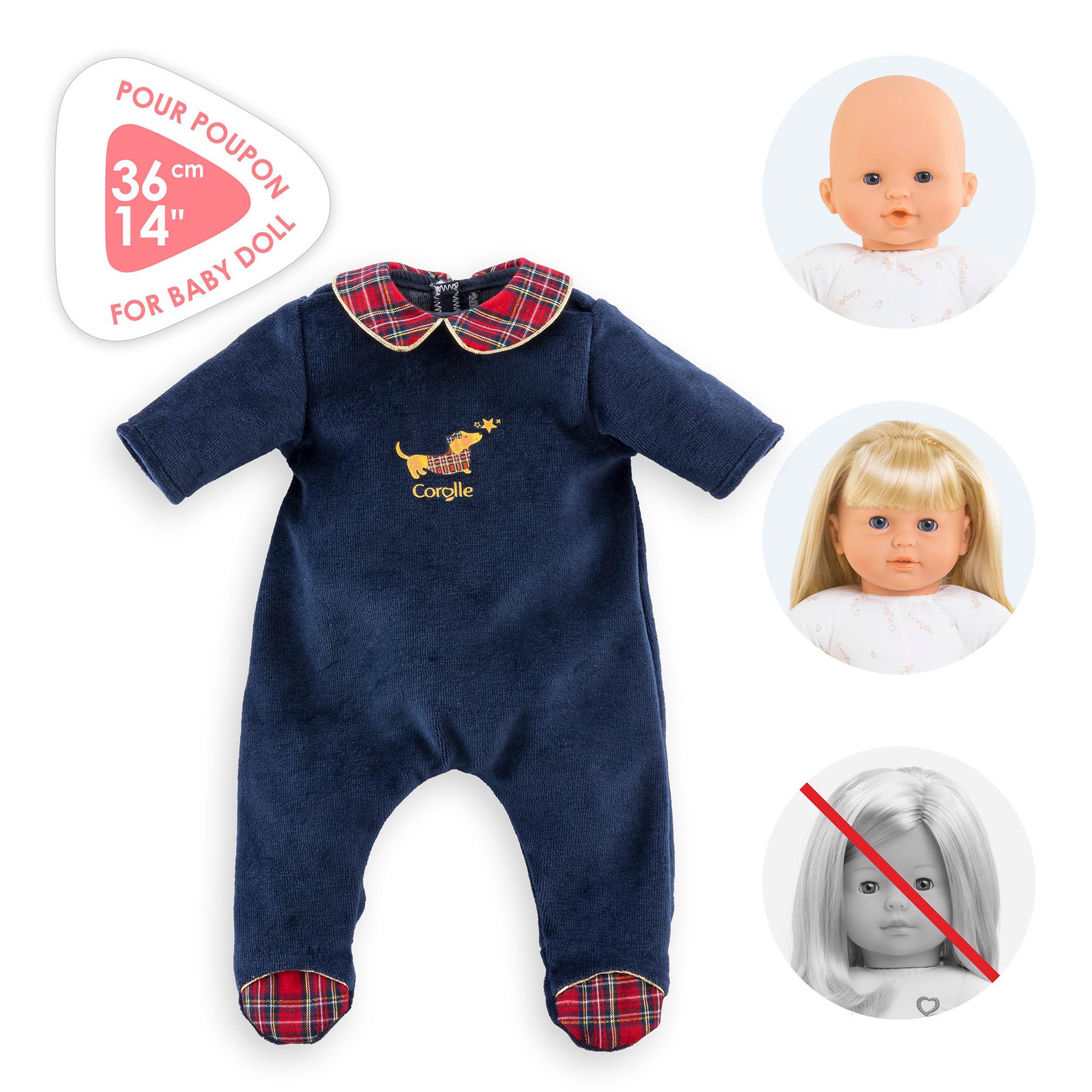Voir la diapositive 4 : Corolle Pyjama Corolle en Fêtes pour poupon 36 cm
