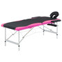 Voir la diapositive 1 : VIDAXL Table de massage pliable 2 zones Aluminium Noir et rose