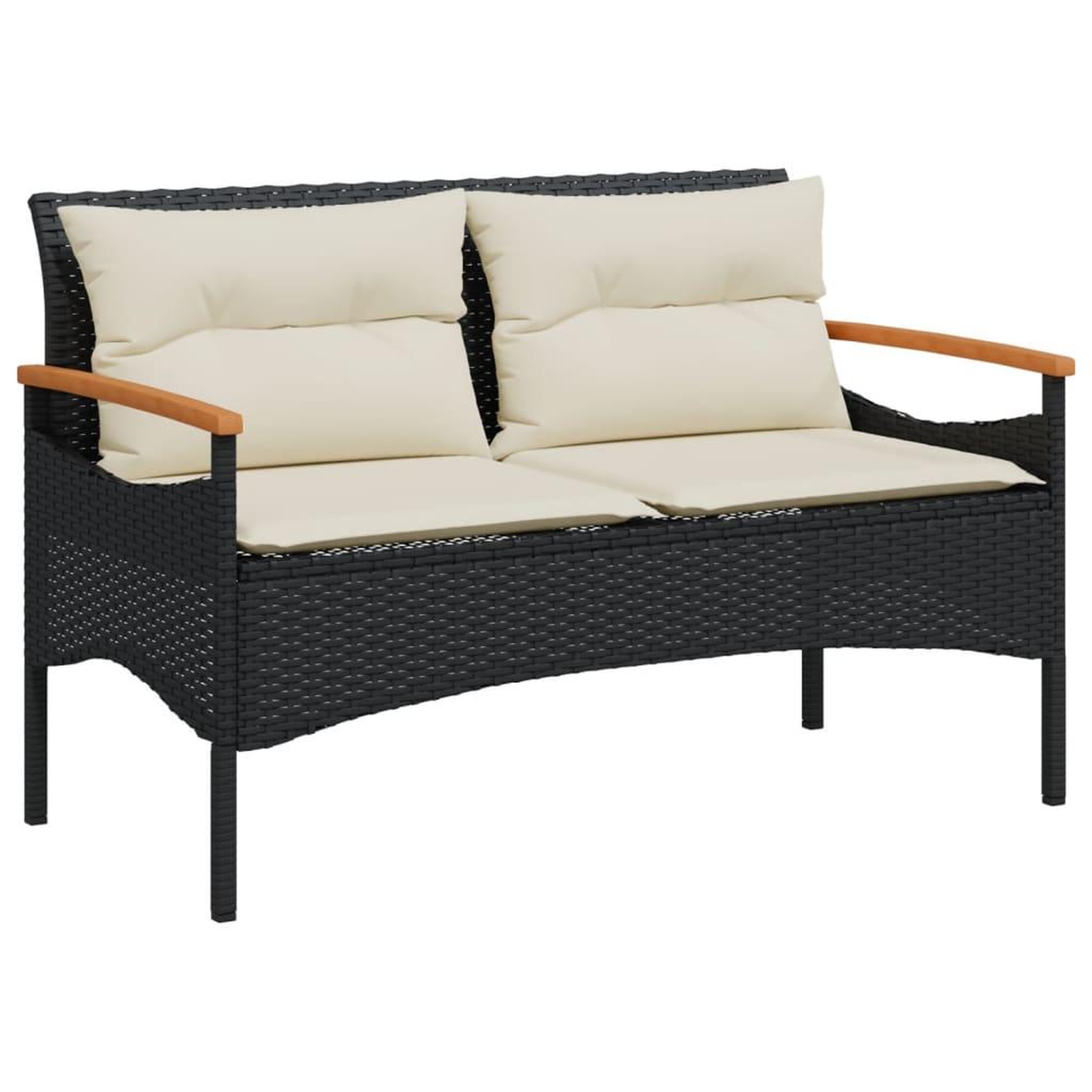 Voir la diapositive 5 : VIDAXL Salon de jardin 4 pcs avec coussins noir resine tressee