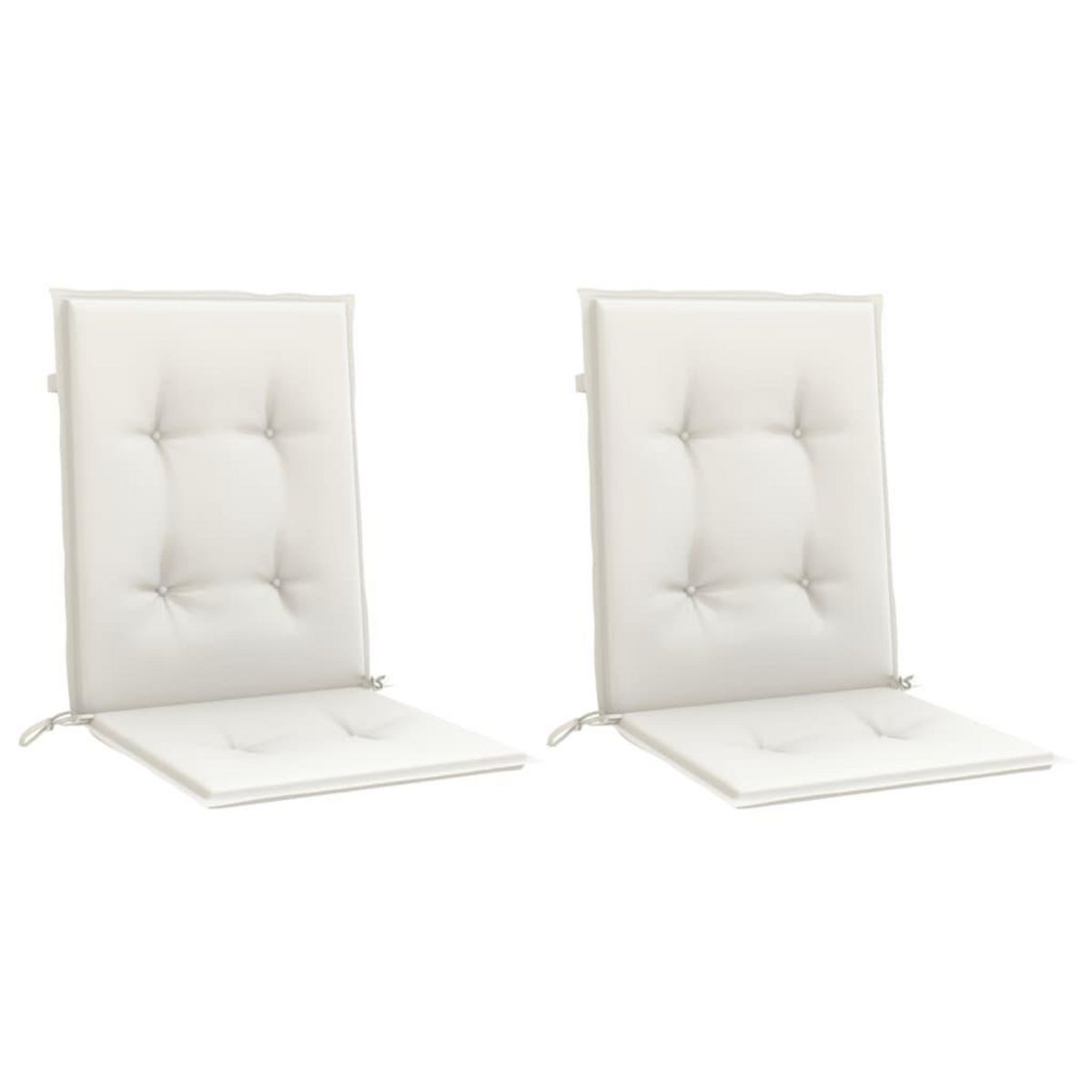VIDAXL Coussins de chaise a dossier bas lot de 2 creme melange tissu