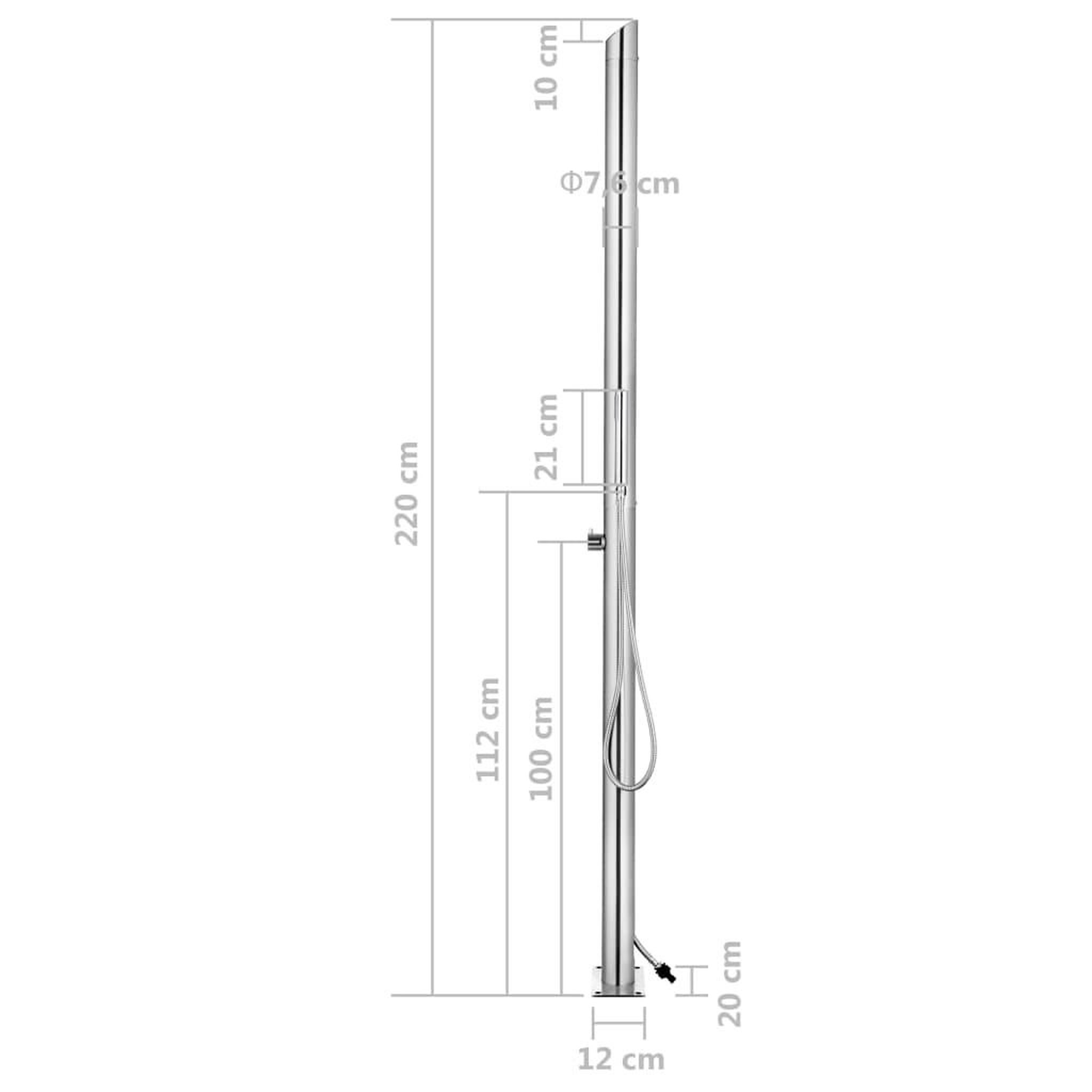 Voir la diapositive 6 : VIDAXL Douche de jardin avec base gris 225 cm Acier inoxydable