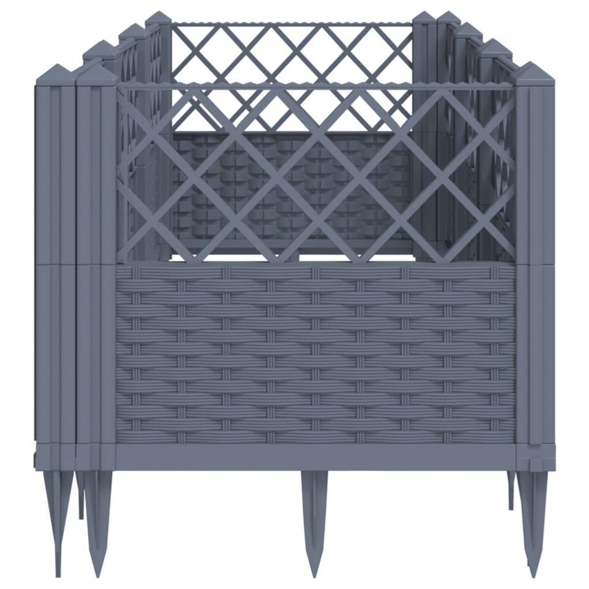 VIDAXL Jardiniere avec piquets bleu gris 123,5x43,5x43,5 cm PP