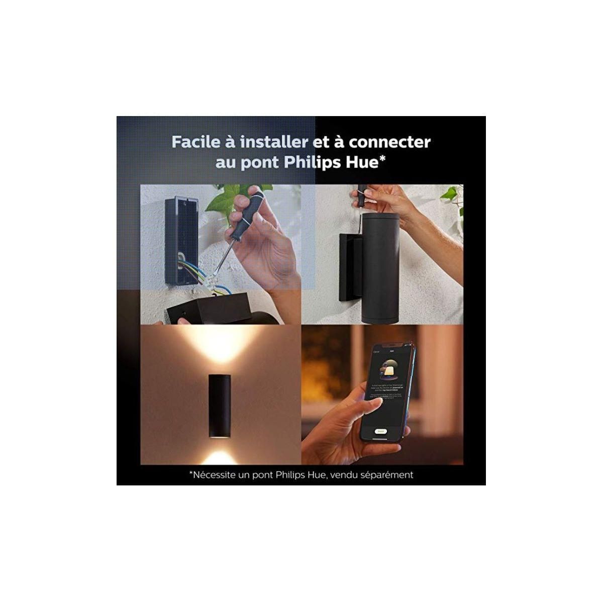 Philips Applique murale HUE W&C APPEAR 8W ronde Noir