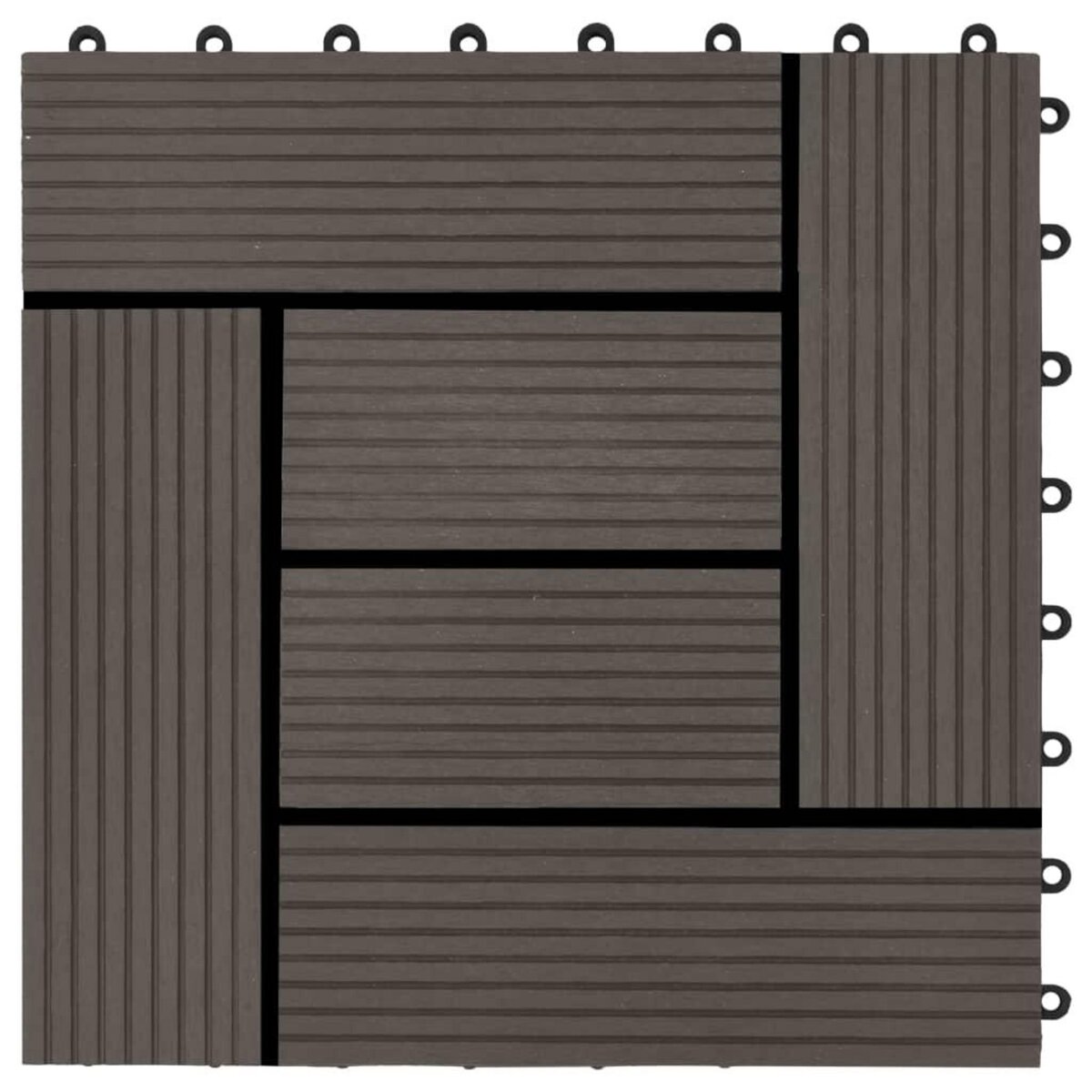VIDAXL Carreaux de terrasse 22 pcs 30 x 30 cm 2 m^2 WPC Marron fonce