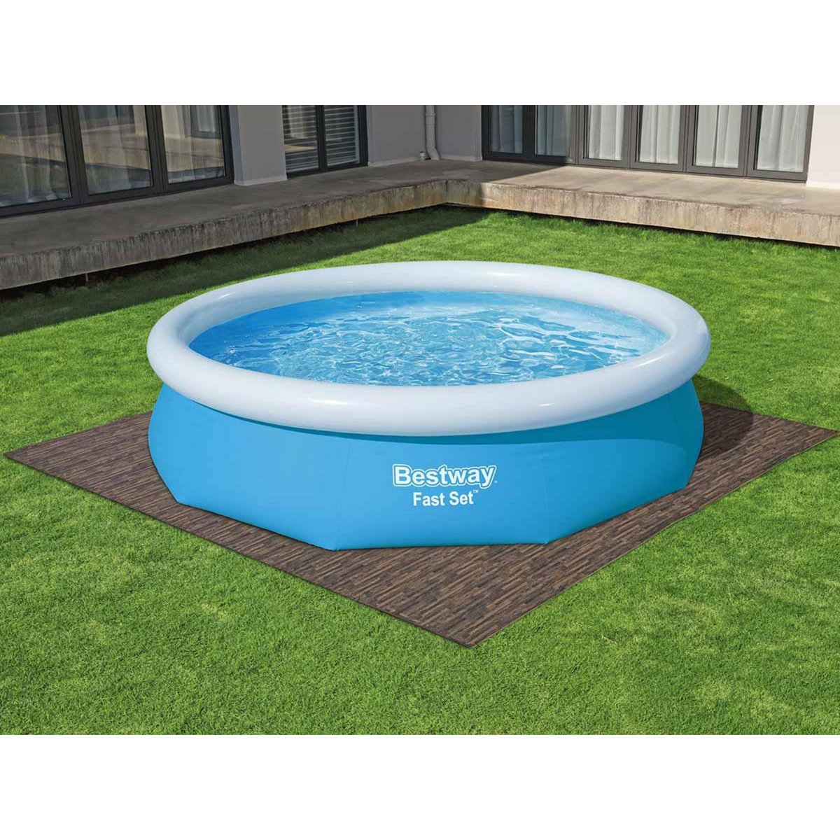 BESTWAY Lot de 12 dalles de protection de sol en mousse 50,8 x 50,8 cm effet bois pour piscine et spa - Bestway