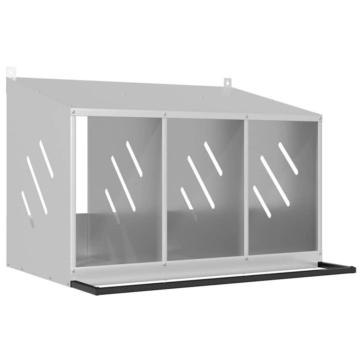 VIDAXL Nichoir de poules avec 3 compartiments metal argente galvanise