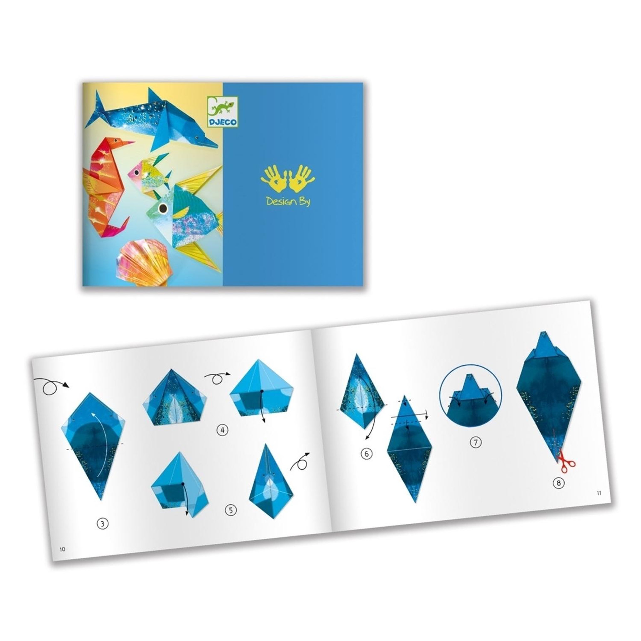 Voir la diapositive 5 : Djeco Animaux Marins Origami papier a effet