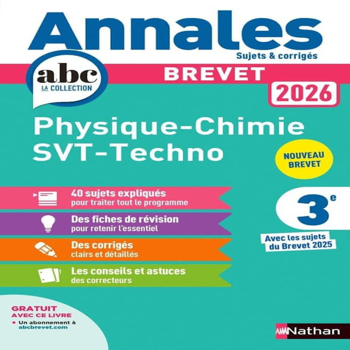 PHYSIQUE-CHIMIE - SCIENCES DE LA VIE ET DE LA TERRE - TECHNOLOGIE 3E. SUJETS & CORRIGES, EDITION 2026, Coppens Nicolas