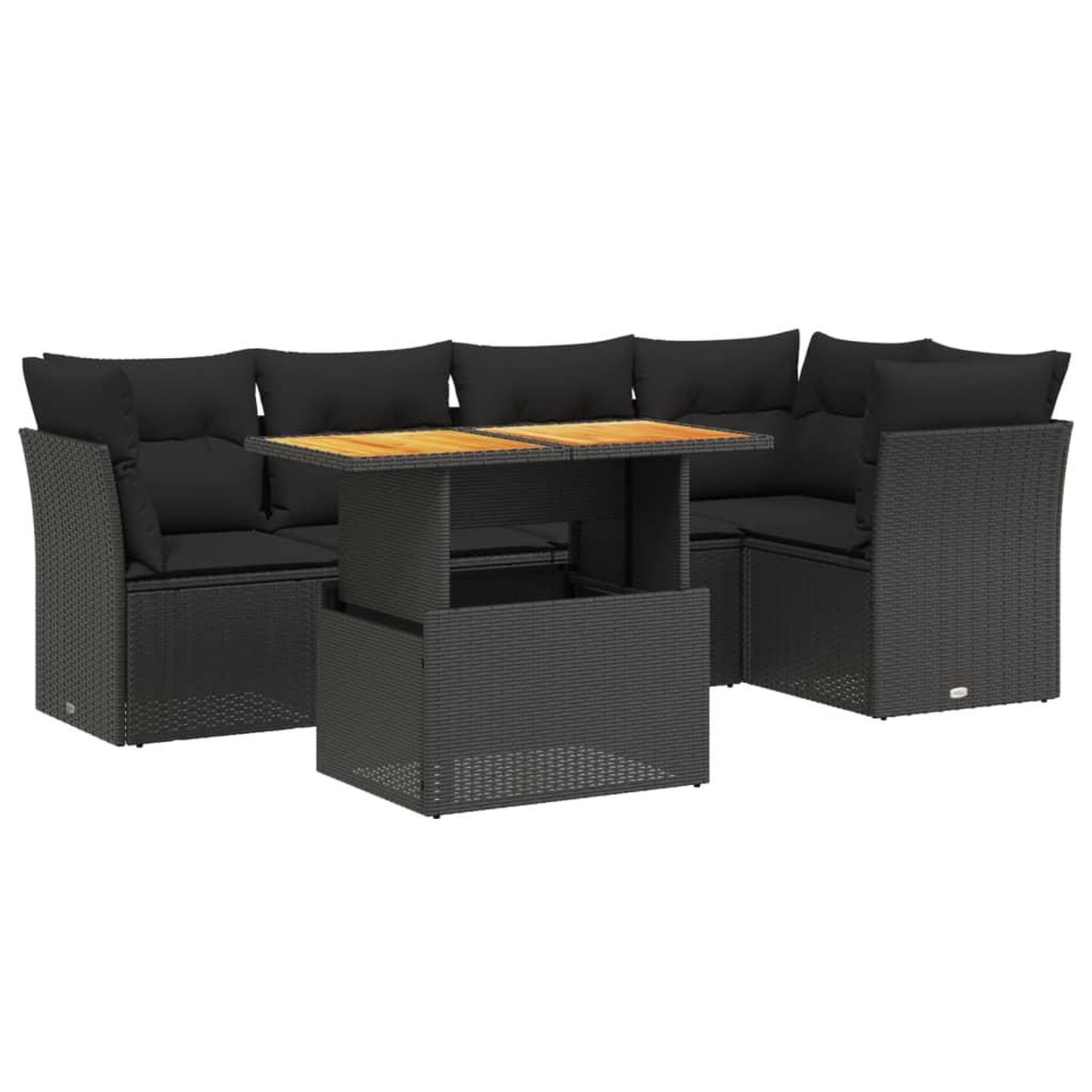 Voir la diapositive 2 : VIDAXL Salon de jardin 5 pcs avec coussins noir resine tressee