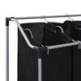 Voir la diapositive 4 : VIDAXL Trieuse a linge avec 3 sacs Noir Acier
