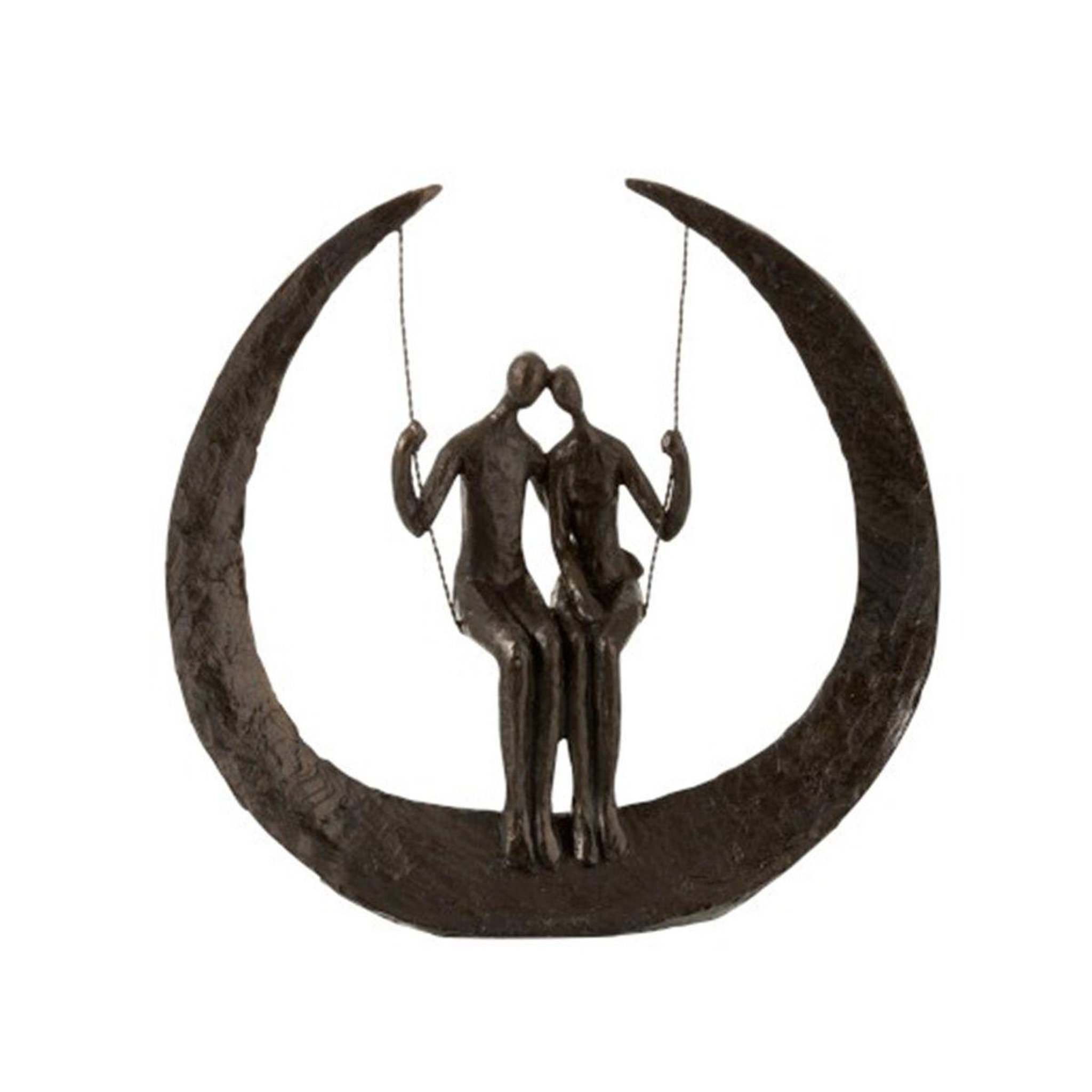 J-LINE Statuette déco  couple balançoire  30cm marron