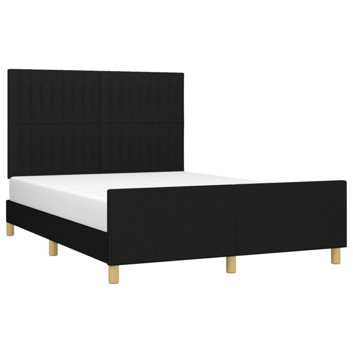 VIDAXL Cadre de lit sans matelas noir 140x200 cm tissu