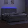 Voir la diapositive 4 : VIDAXL Sommier a lattes de lit et matelas et LED Gris clair 200x200 cm