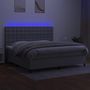Voir la diapositive 4 : VIDAXL Sommier a lattes de lit et matelas et LED Gris clair 200x200 cm