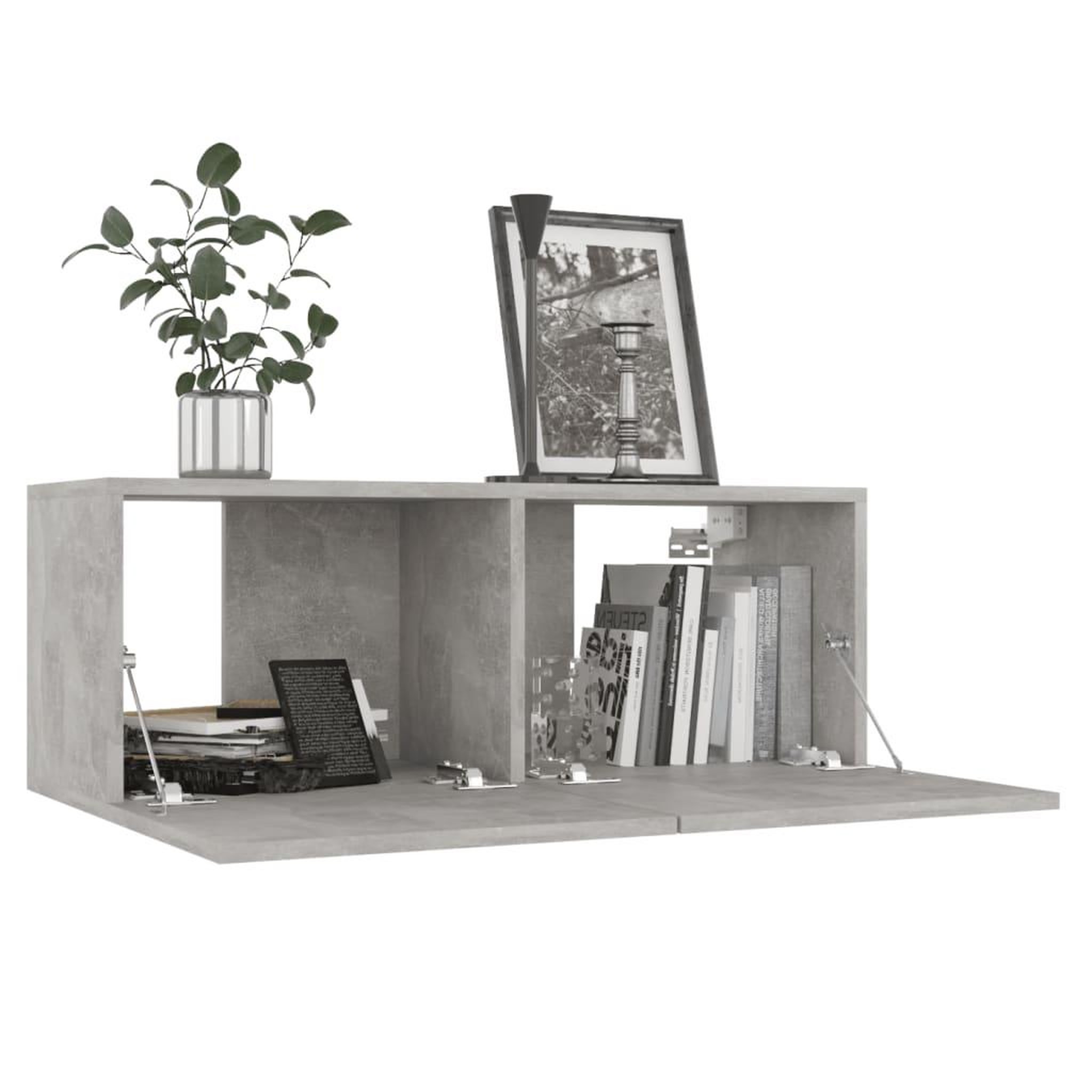 Voir la diapositive 4 : VIDAXL Meuble TV Gris beton 80x30x30 cm Bois d'ingenierie