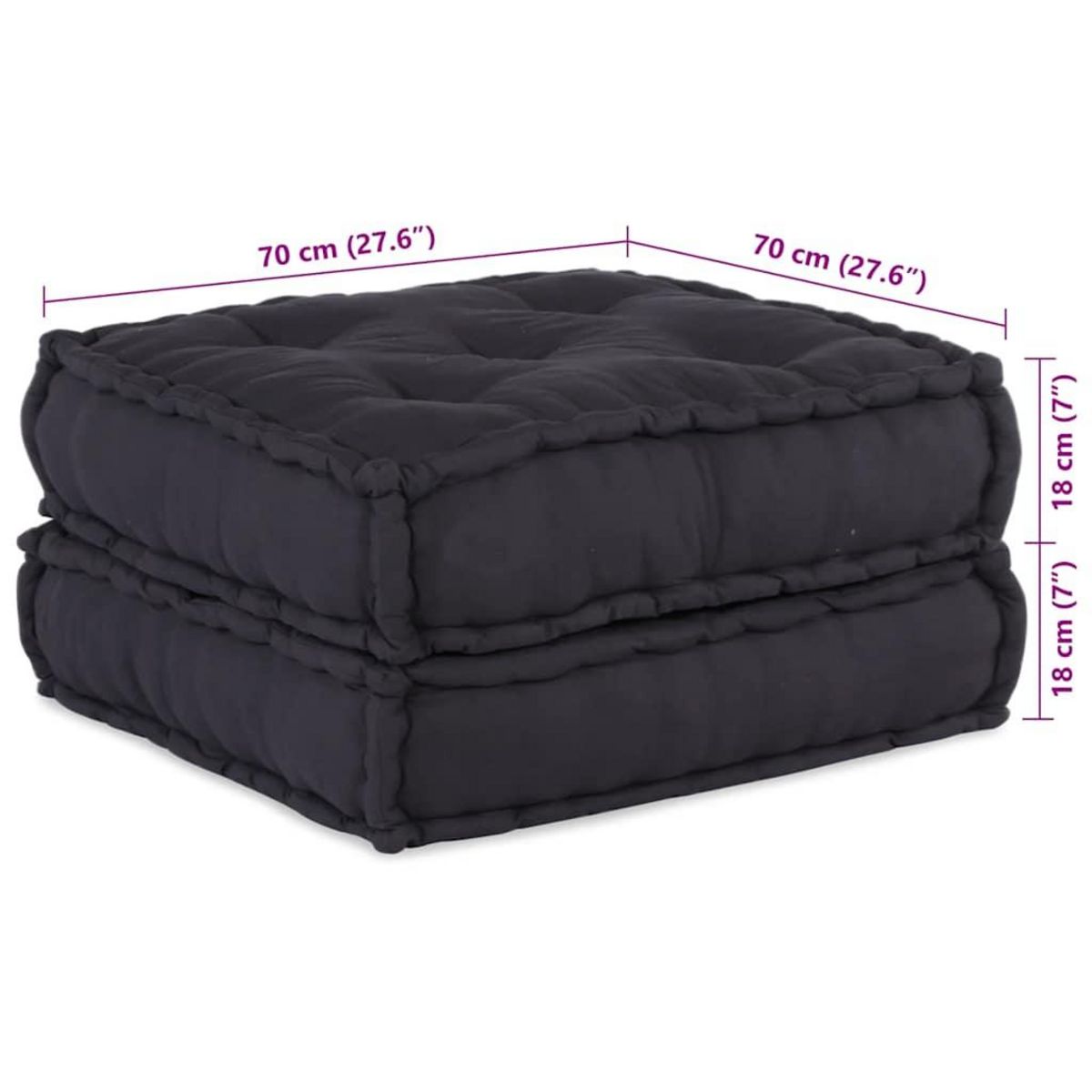 VIDAXL Pouf modulaire anthracite 70x70x36 tissu