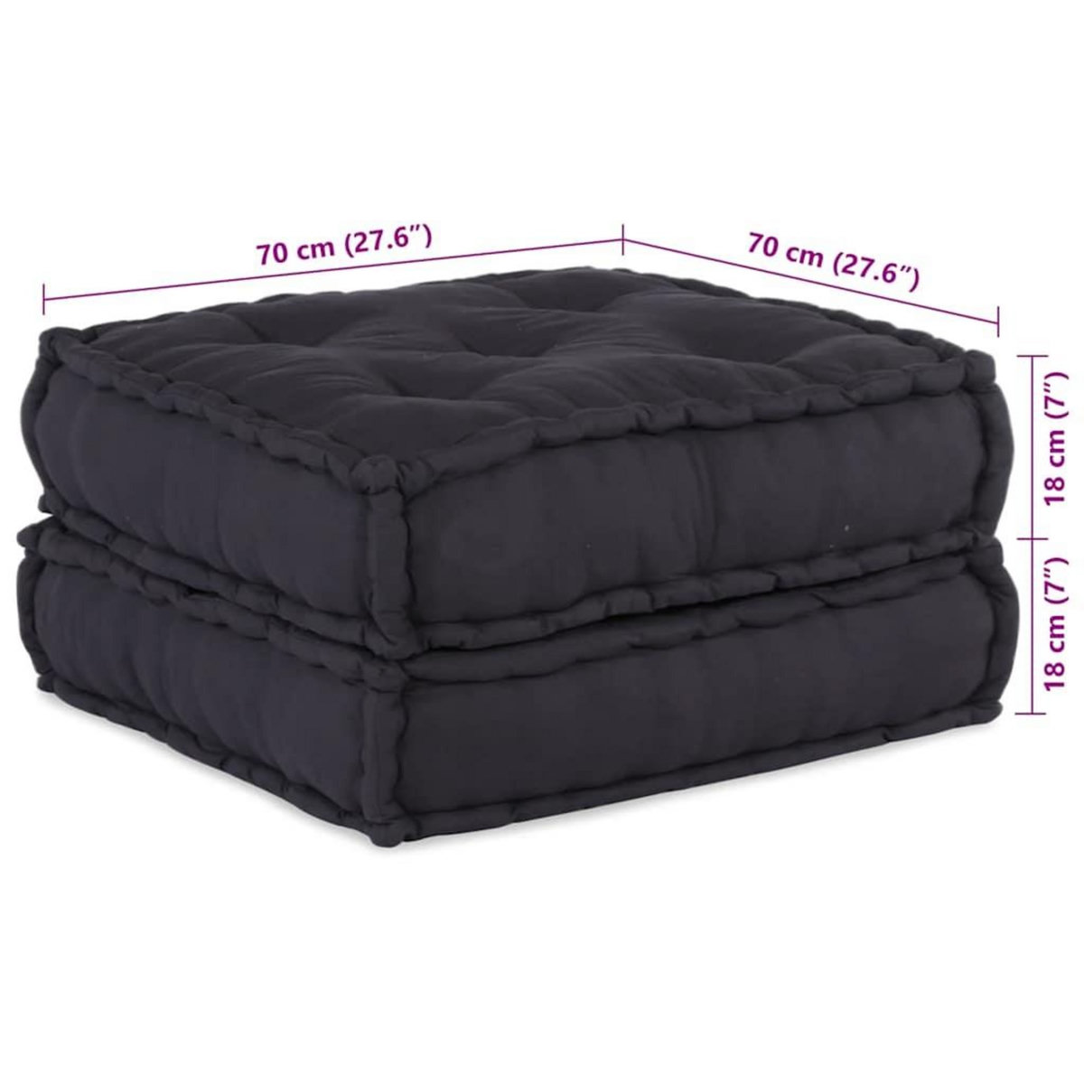 VIDAXL Pouf modulaire anthracite 70x70x36 tissu