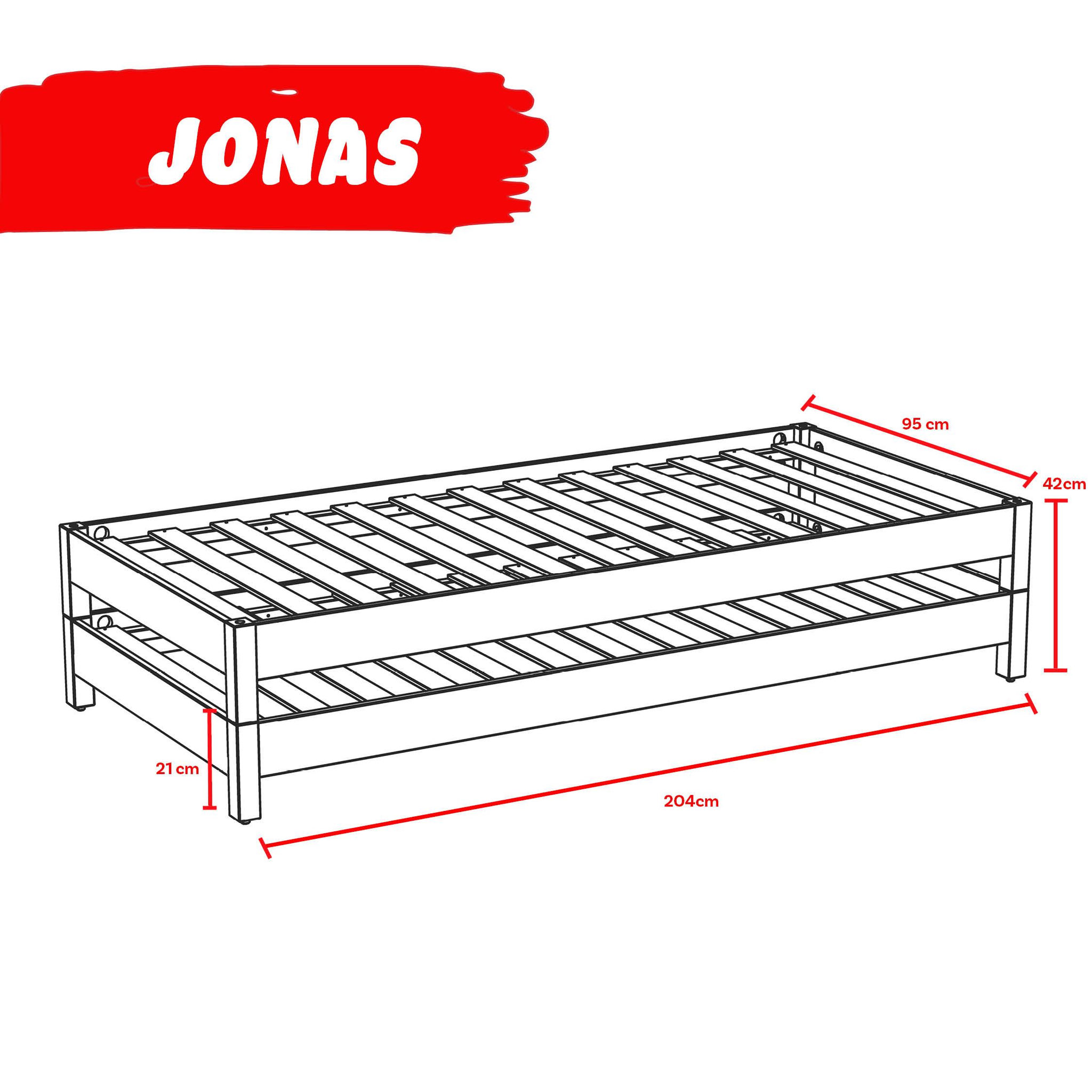 Voir la diapositive 4 : Set de 2 lits empilables 90 X 200 cm + 2 sommiers LUIGI
