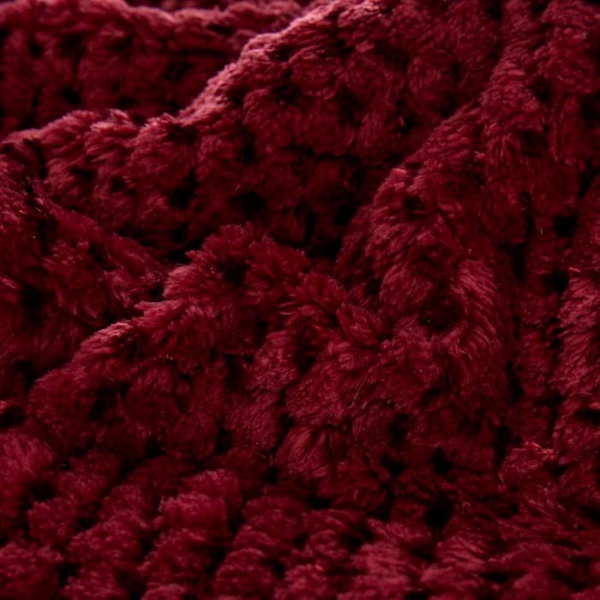 ATMOSPHERA Plaid Sherpa en Flanelle  Lyno  130x170cm Rouge Grenat