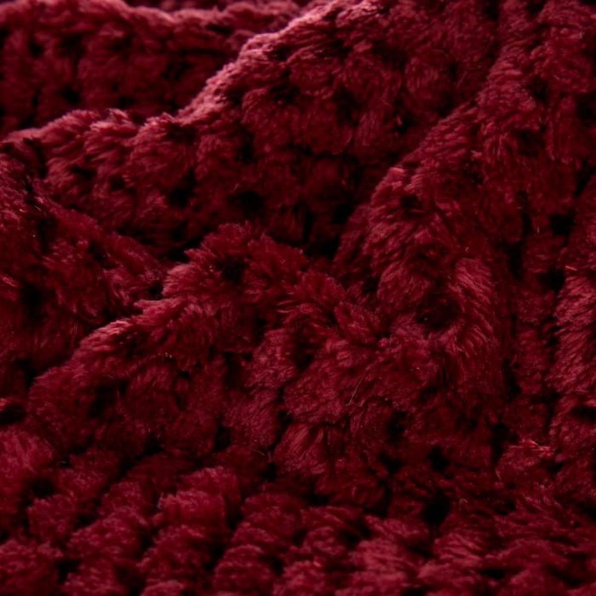 ATMOSPHERA Plaid Sherpa en Flanelle  Lyno  130x170cm Rouge Grenat