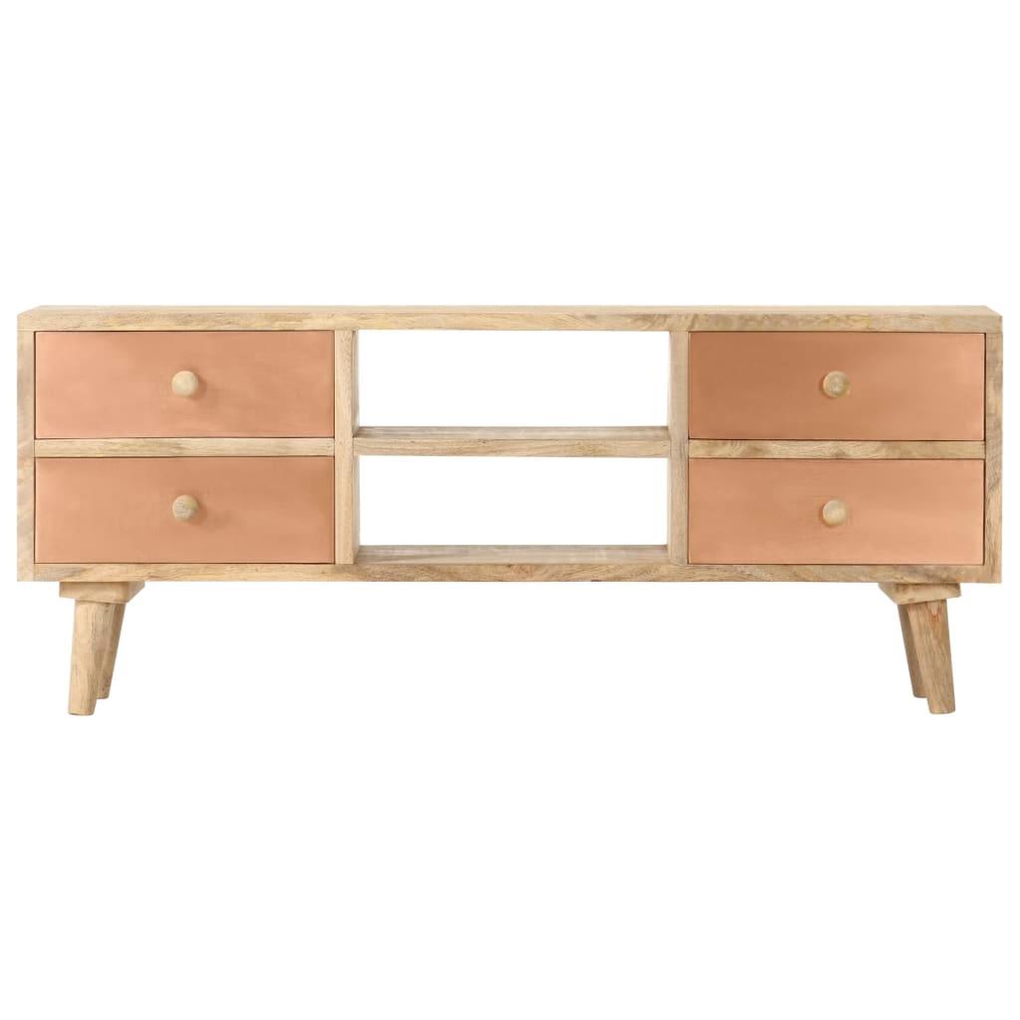 Voir la diapositive 2 : VIDAXL Meuble tv 110x30x45 cm bois de manguier solide