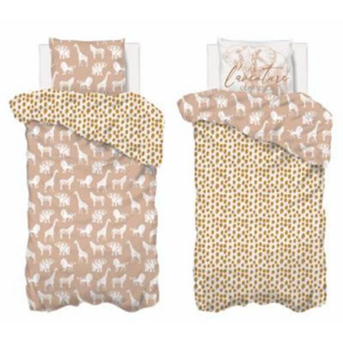 Atmosphera Kids Parure de Lit 2 Pièces  Savane  140x200cm Naturel