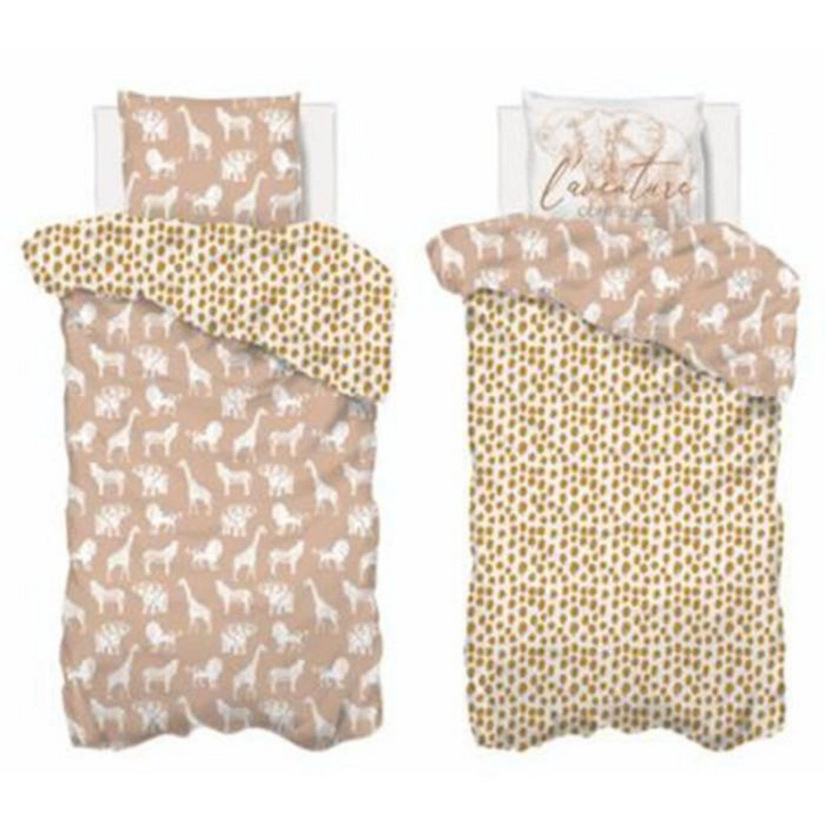 Atmosphera Kids Parure de Lit 2 Pièces  Savane  140x200cm Naturel