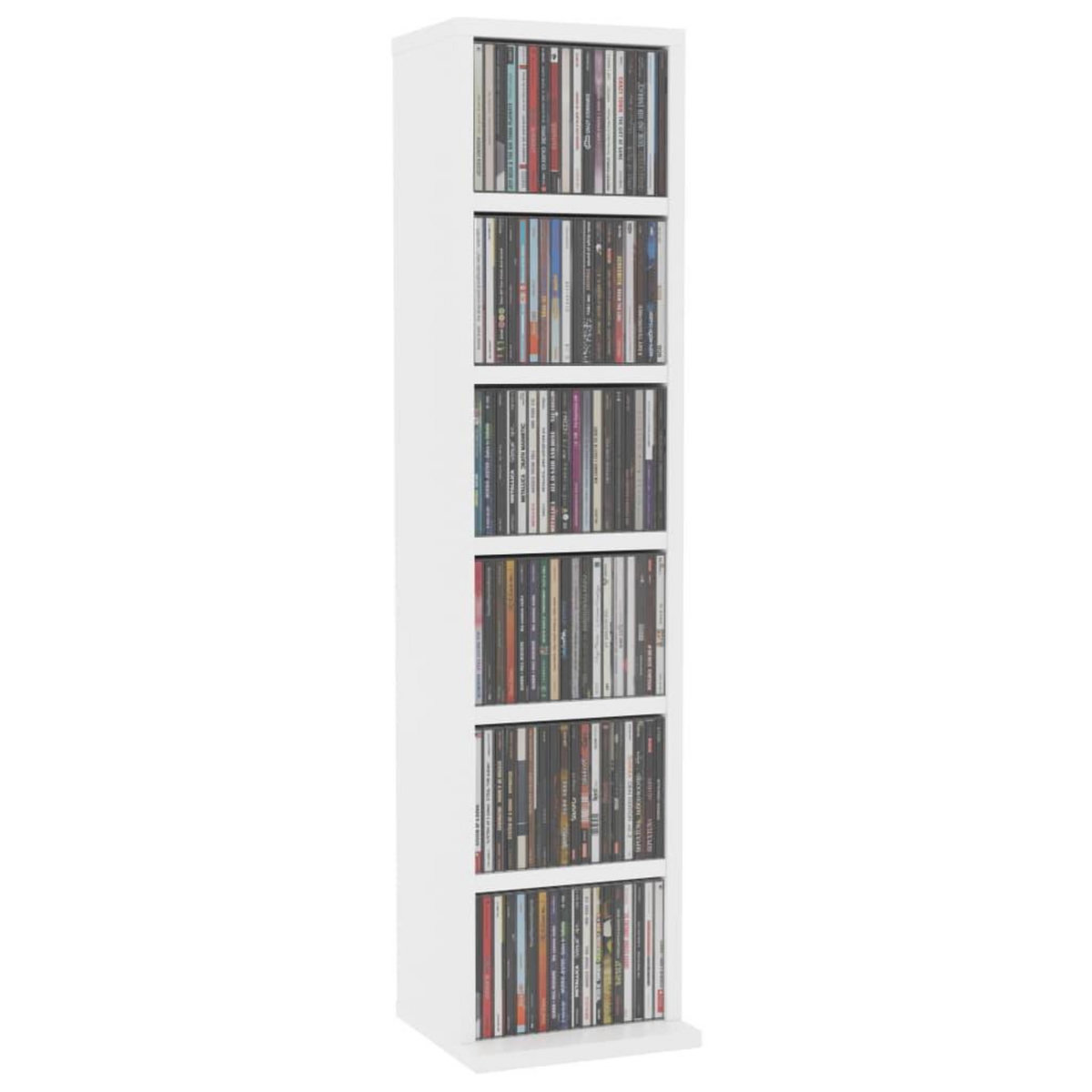 VIDAXL Armoire a CD Blanc 21x20x88 cm Bois d'ingenierie