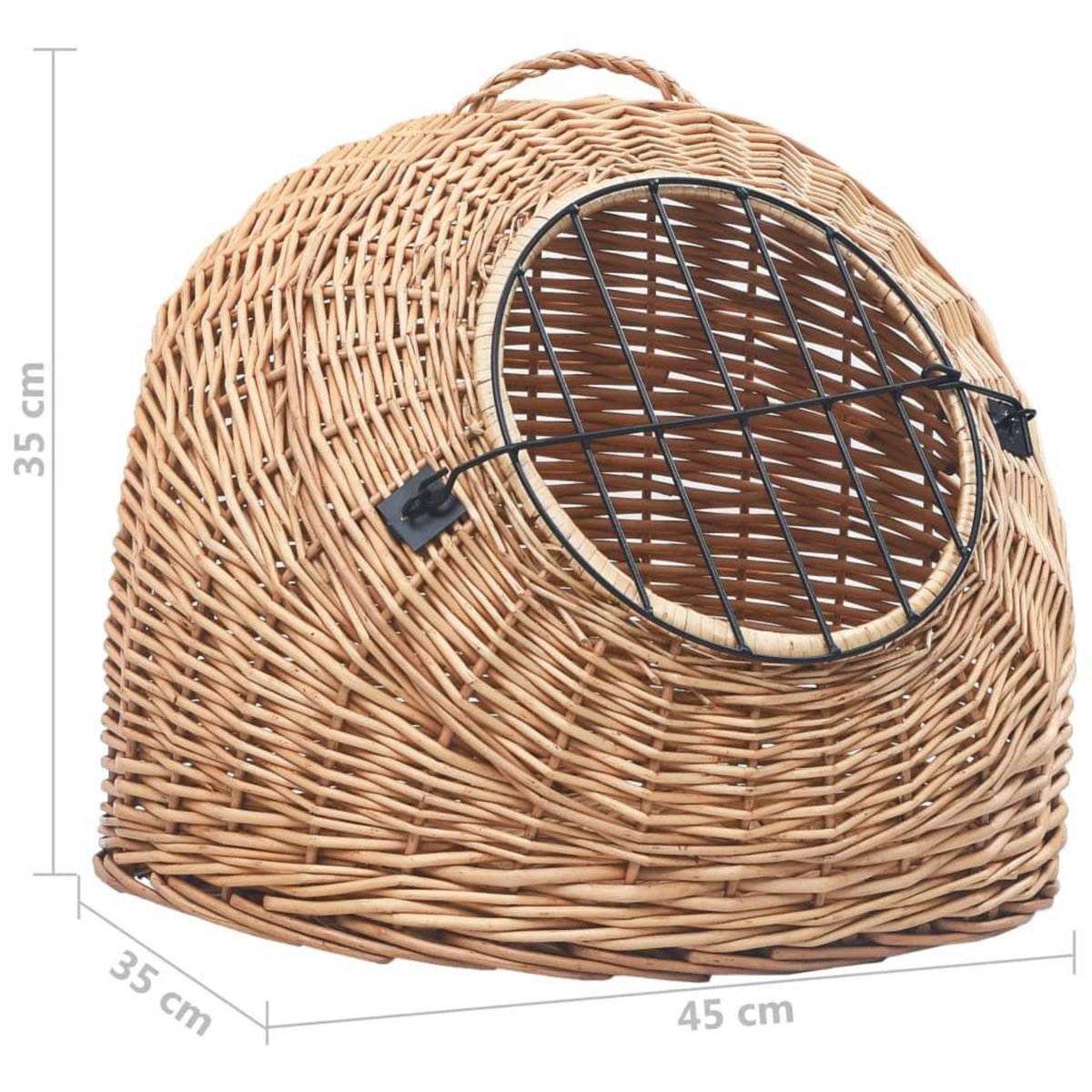 VIDAXL Cage de transport pour chats 45x35x35 cm Saule naturel
