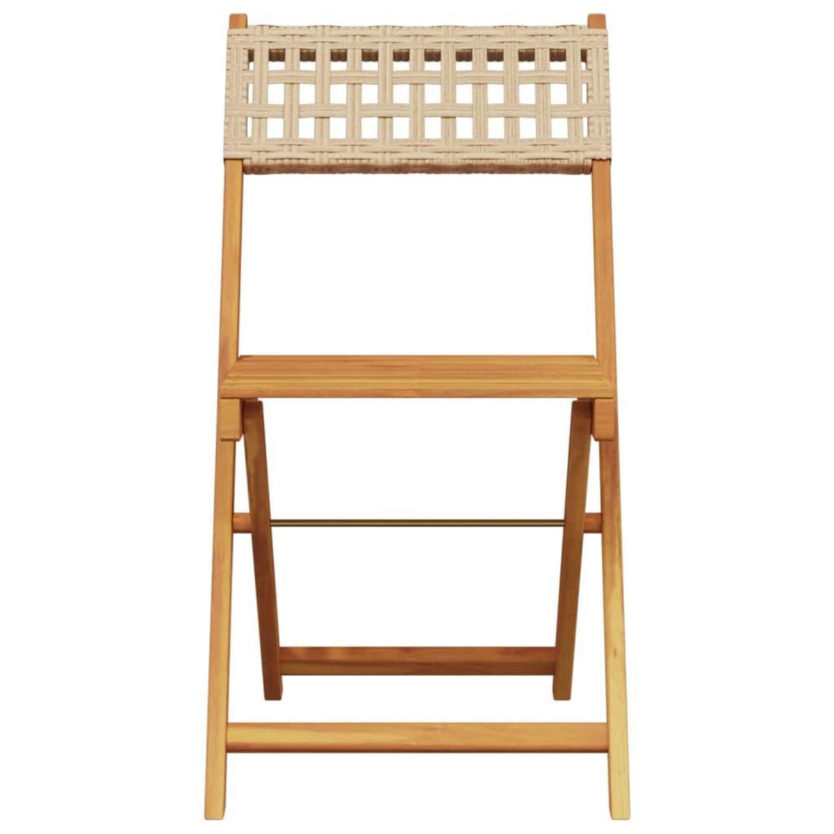 VIDAXL Chaises de bistrot lot de 2 beige bois massif d'acacia et rotin