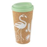 PICK AND DRINK Mug de transport en liège Exotic - 450 ml. Coloris disponibles : Rose, Vert