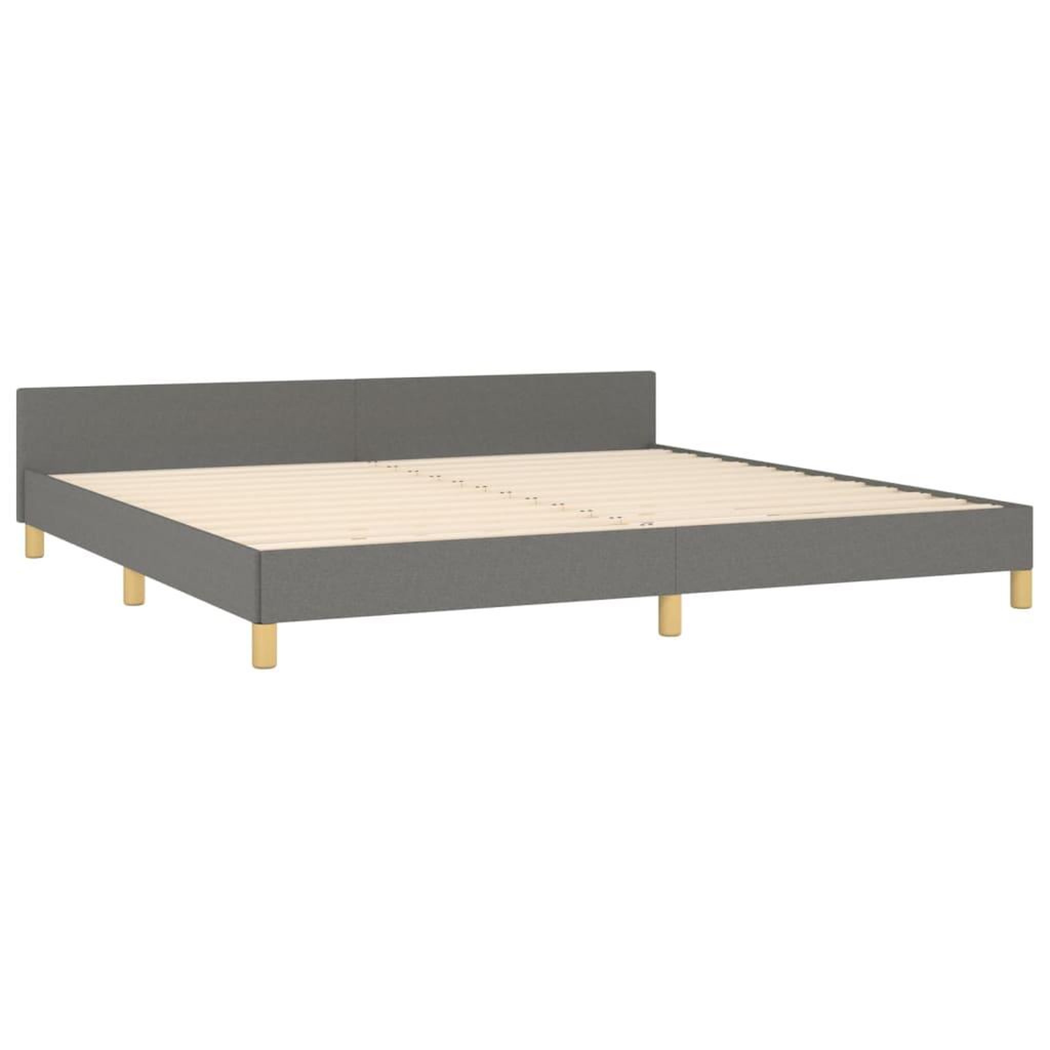 Voir la diapositive 5 : VIDAXL Cadre de lit sans matelas gris fonce 200x200 cm tissu