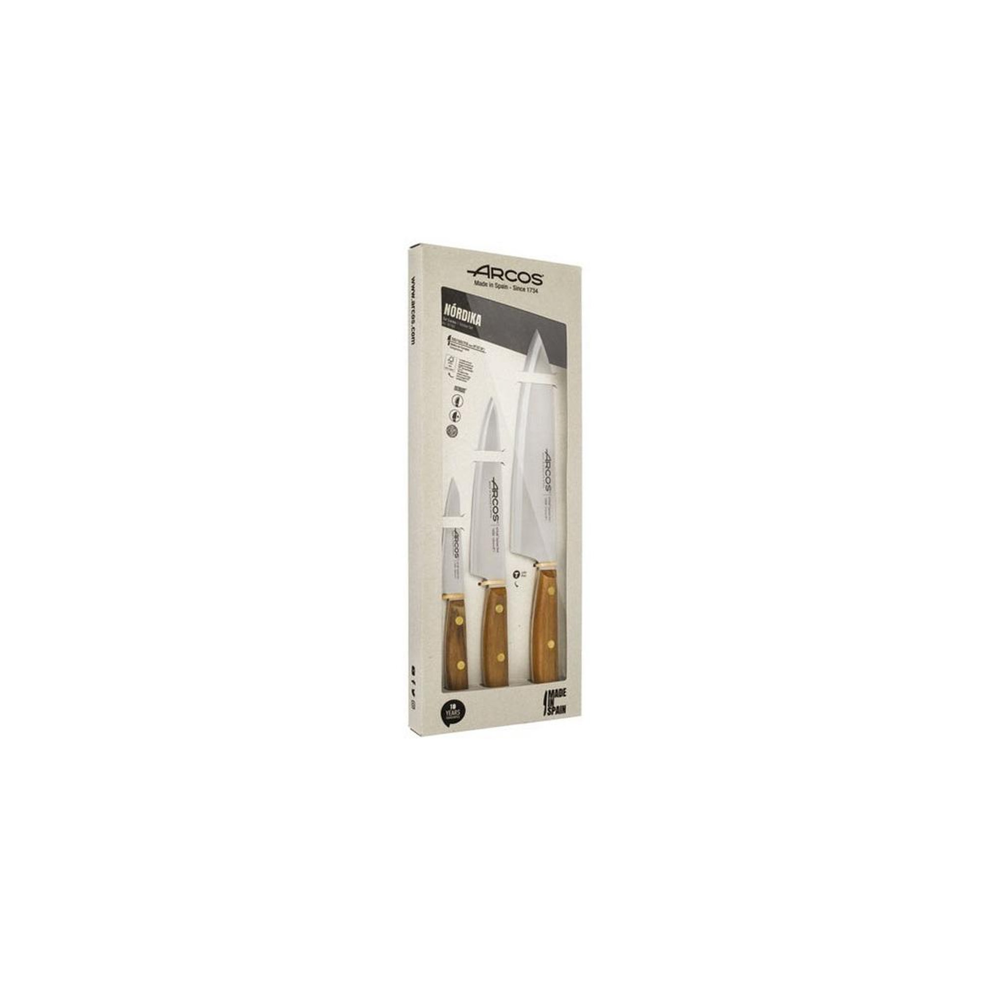 Voir la diapositive 2 : Arcos Coffret 3 couteaux inox - 167100