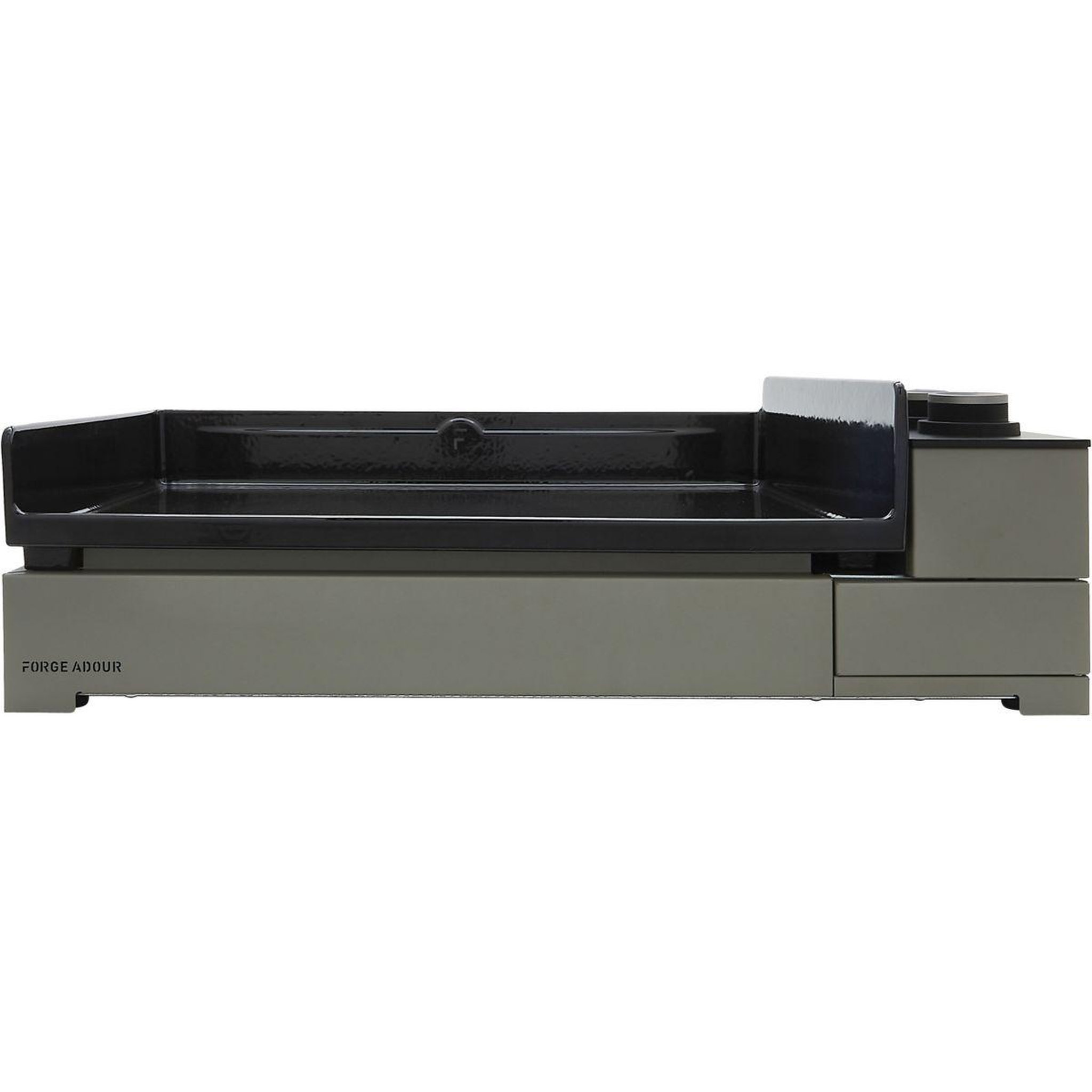Voir la diapositive 2 : FORGE ADOUR Plancha électrique premium e 60 a ng 2 brûleurs à poser, 58.5x40.5 cm