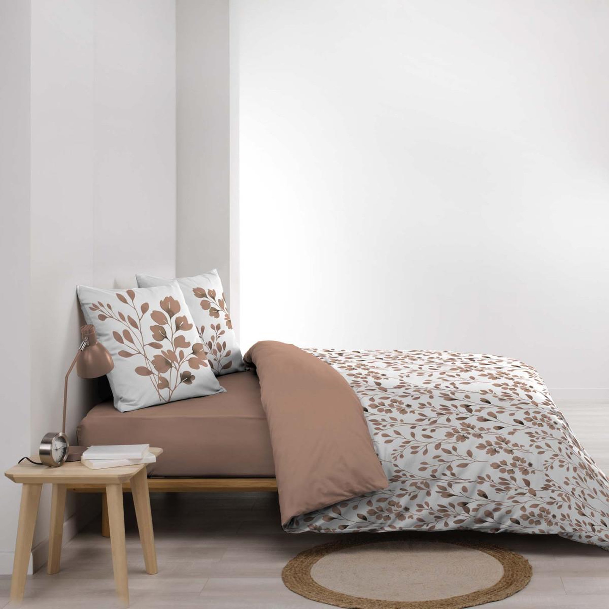 Voir la diapositive 3 : Douceur d'Intérieur Parure de lit 3 pièces  maiwen  200x200cm mocha